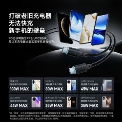 酷态科 140W大功率快充 数据线