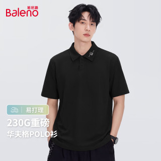 班尼路 华夫格抗皱透气 POLO衫 黑 XL