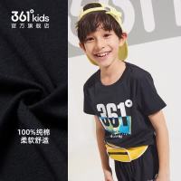 361° 儿童短袖棉T恤夏季男童运动吸湿排汗短袖针织衫上衣