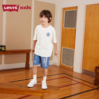 Levi's 童装24夏季男童纯棉短袖T恤儿童休闲上衣 糖果白 130/64(7)