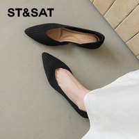 ST&SAT 星期六 织飞织透气平底浅口单鞋