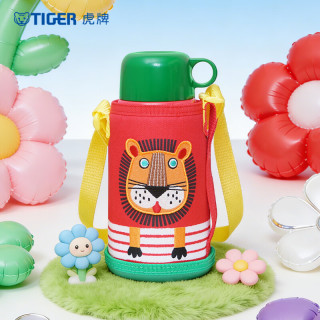 TIGER 虎牌 儿童保温杯 吸管杯盖直饮杯盖 350ml 小狮子