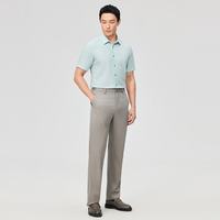 雅戈尔 VSCA114768QBY 200支棉丝混纺 绿色条纹 短袖衬衫