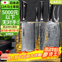 CAEO 日本大马士革钢菜刀厨刀五件套 家用不锈钢刀具套装