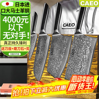 CAEO 日本大马士革钢菜刀厨刀全套家用厨具不锈钢刀具德国厨师厨房套装四件套