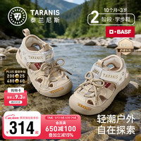 泰兰尼斯 童鞋夏季新款218凉鞋男童学步鞋女宝宝轻潮户外防踢鞋子白/杏20