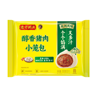 湾仔码头 速冻 猪肉小笼包  发面小笼包猪肉包300g 15只 300-499g