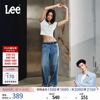 Lee 【张凌赫代言】26春夏新430超A阔腿牛仔裤女中浅蓝凉感凉凉裤 中浅蓝色