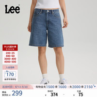 Lee 26春夏新品经典五袋款设计百慕大牛仔短裤女中深蓝潮流A10150 中深蓝