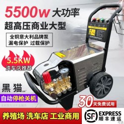 黑猫驰骋 商用洗车机清洗机大功率家用220/380V养殖场洗车店工业超高压水枪 3kW 220V400斤压力10米