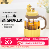 北鼎 泡茶吨吨杯 茶水分离水杯耐高温玻璃杯便携吸管茶杯礼物