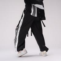 限尺码：adidas 三叶草 时尚百搭女子梭织长裤侧边纽扣束脚运动休闲裤子工装裤