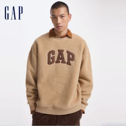 Gap 男士仿羊羔绒贴布绣抓绒卫衣 609065