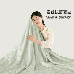 水星家纺 百丽丝里昂纳 100%蚕丝抑菌可机洗夏被 200cm×230cm