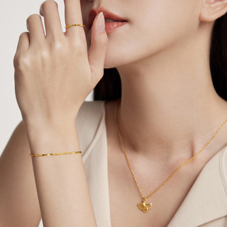  CHOW TAI FOOK/周大福 银杏造型 黄金吊坠