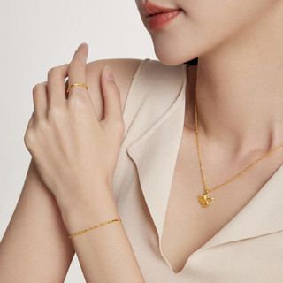  CHOW TAI FOOK/周大福 银杏造型 黄金吊坠