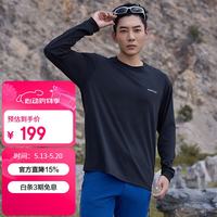 mont·bell 长袖t恤男户外春夏速干透气轻便纯色简约百搭上衣 1114688 BK黑色 S