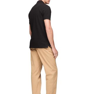 TOMMY HILFIGER 男士短袖POLO衫 有机棉弹力 黑色 Medium