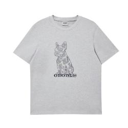 杰克琼斯 杰克·琼斯（JACK&JONES）休闲法斗印花t恤男装 G41浅花灰色 常规 L （180）