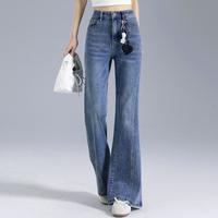 FOREVER 21 喇叭裤女春季复古百搭浅色牛仔裤减龄通勤休闲长裤