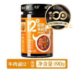 德庄 招牌牛肉酱复合调味料 微辣12度 190g 瓶装