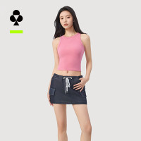 YOUKESHU 工字背心女罗纹棉质吊带 短款打底衫 烂漫粉 S