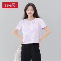 班尼路 100%纯棉 紫色 S码 女士T恤