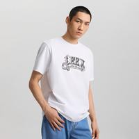 Lee 26春夏新品舒适版圆领变体手工Logo印花图案男短袖T恤