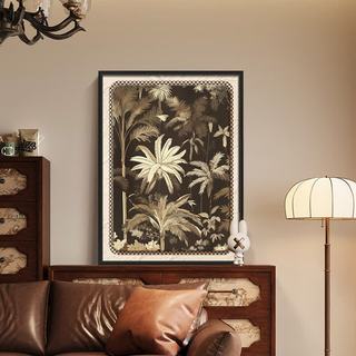 艾风格 柿柿如意中古风复古挂画 F款-丛林艺术 40*60cm 升级PS框