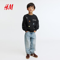 H&M 男童印花圆领卫衣 黑色 110/56(2-4Y)