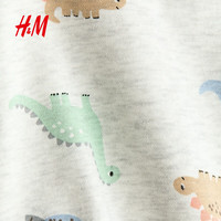 H&M 1314911 男婴印花卫衣 浅灰色 73/48(6-9M)