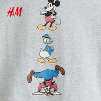 H&M 男婴米奇印花圆领短袖T恤 浅灰色 73cm