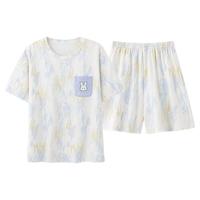 顶瓜瓜 纯棉短袖短裤 女士家居服套装