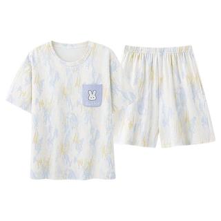顶瓜瓜 纯棉短袖短裤 女士家居服套装