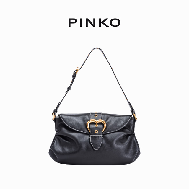 PINKO 【520好礼】牛皮爱心搭扣手提单肩腋下包女102801A1W9
