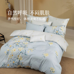 水星家纺 100%棉 1.5米床 床单款四件套
