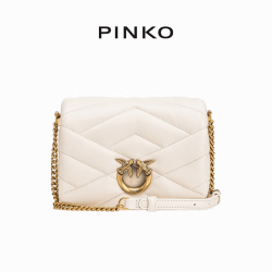 PINKO 【520好礼】飞鸟绗缝链条包羊皮拼接牛皮一包两背百搭轻奢女包