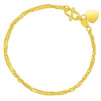 Chow Sang Sang 周生生 09240B 水波纹足金手链 17cm 3.3g