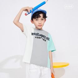 巴拉巴拉 柔软挺阔中大童儿童t恤男童短袖时尚撞色拼接上衣夏装薄运动透气