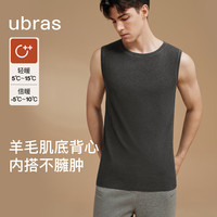Ubras 含羊毛肌底背心 黑色 M 保暖内衣