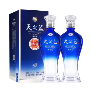 洋河 天之蓝 42度 绵柔型浓香白酒 520ml*2瓶