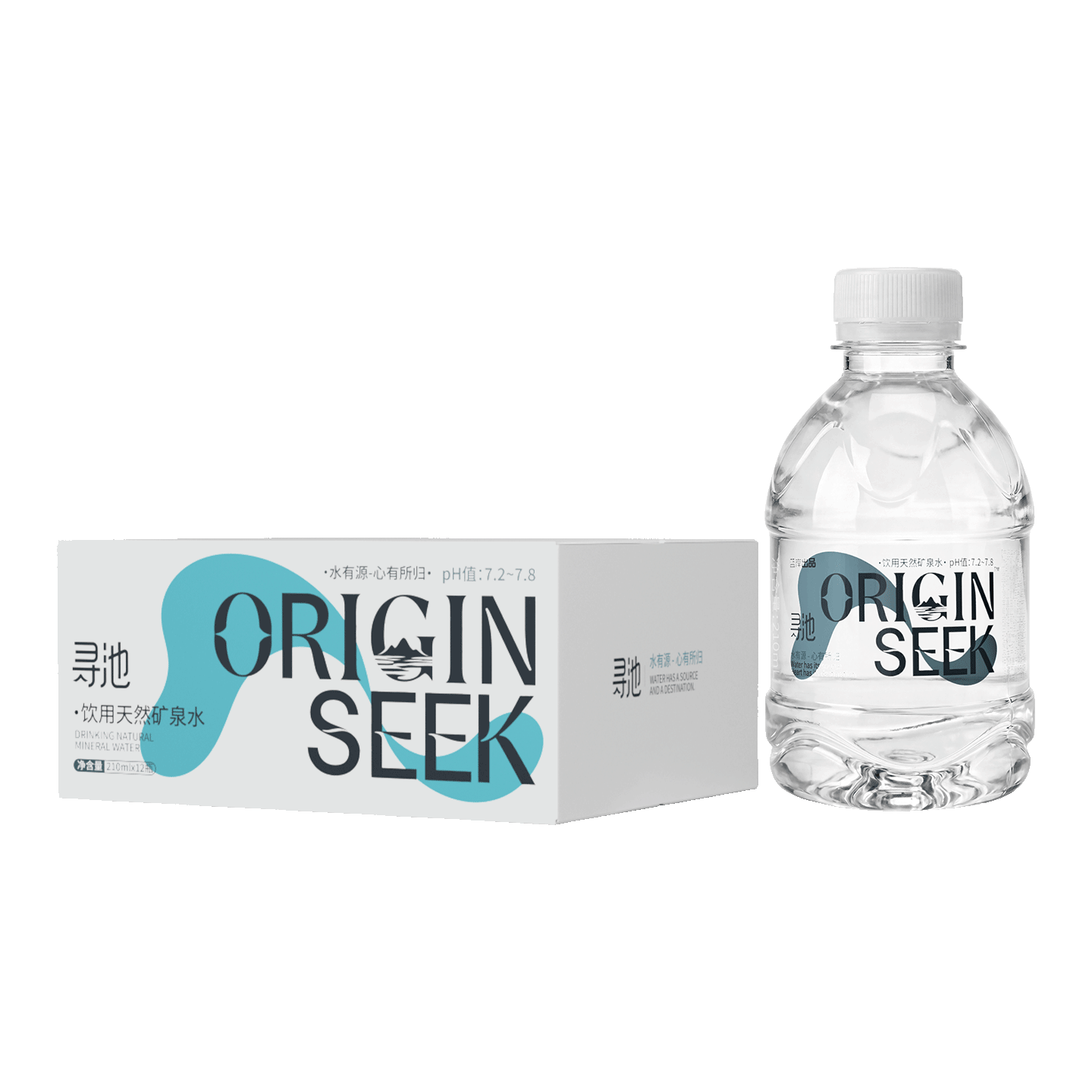 蓝岸寻池 长白山天然矿泉水 210ml*12瓶*8箱