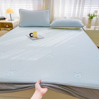 无印良品 A类冰感凉席 冰皮熊-兰 90*200cm 床笠