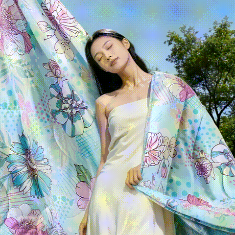 富安娜 花意满庭七孔抑菌印花夏凉被 152*210cm
