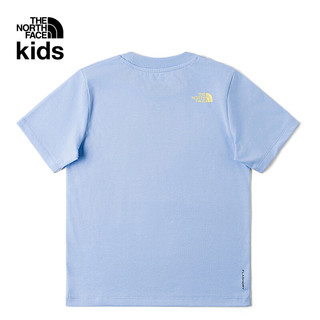THE NORTH FACE 童装儿童印花LOGO速干短袖T恤 矢车菊蓝 120