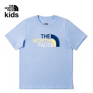 THE NORTH FACE 童装儿童印花LOGO速干短袖T恤 矢车菊蓝 120