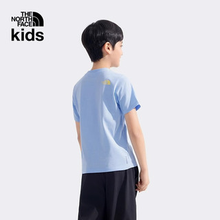 THE NORTH FACE 童装儿童印花LOGO速干短袖T恤 矢车菊蓝 120
