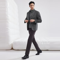 雅戈尔 羊毛混纺羽绒内胆西服 深灰 VXXX215149CLA 175/96A 男士西装