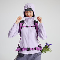 探路者 软壳 户外登山徒步三防外套 冰岛紫-女款
