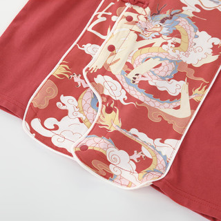 汉宫优品 福龙高照 红色 110cm 儿童汉服套装